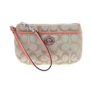 Coach Wristlet With Signature Canvas